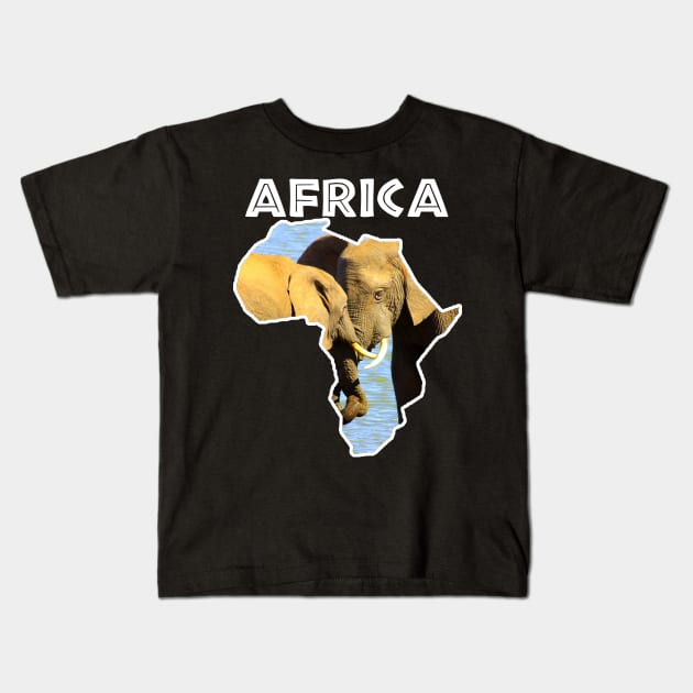 African Wildlife Continent Elephant Love Kids T-Shirt by PathblazerStudios